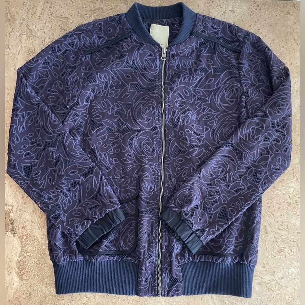 ELEVENSES Miranda Lace Oversized Bomber Jacket